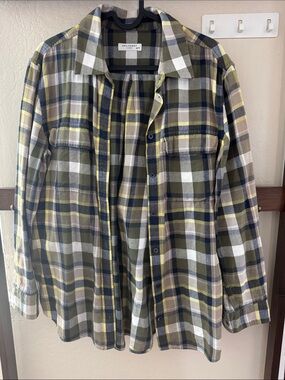 Equipment Olive, Yellow & White Plaid Button-Up Shirt